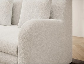 Canapea albă extensibilă/cu spațiu de depozitare cu tapițerie din țesătură bouclé 130 cm Ario – ELTAP