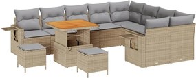 vidaXL Set de canapele pentru grădină 12 pcs Beige și gri deschis