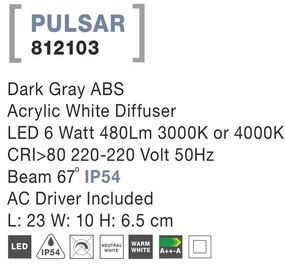 Spot LED ambiental de exterior IP54 PULSAR NVL-812103