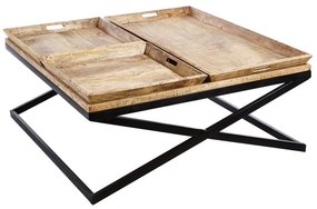 Masuta design industrial-vintage cu 3 tavi detasabile Berwick DZ-94972