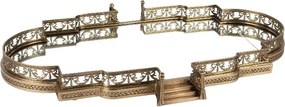 Tavă din alamă, auriu, cu fund din oglindă, bordură cu ghirlande și trepte sculptate, 8 x 71 x 50 cm, „Isaure”