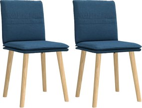vidaXL Scaune de bucătărie, 2 buc., albastru, textil