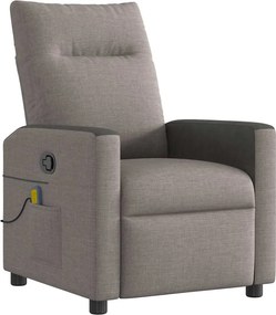 vidaXL Fotoliu de masaj rabatabil, gri taupe, material textil