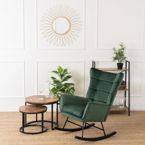JAKS Fotoliu balansoar verde velur Jackson