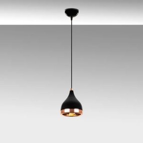 Pendul pe cablu YILDO 1xE27/40W/230V, negru/cupru
