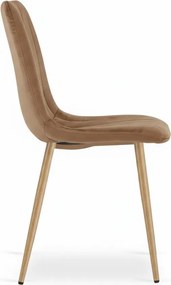 OFERTA Scaun din catifea maro LAVA ALMOND BROWN II. calitate secundara