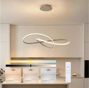 Brilagi - Lustră LED dimabilă pe cablu INFINITY LED/80W/230V 80x80 cm bej + telecomandă