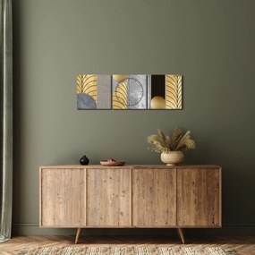 Tablou - Decorațiuni de aur (cu ceas) (90x30 cm)