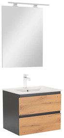Mobilier complet de baie Vario Forte 60 antracit-stejar