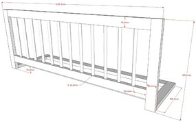 Set FORREST OAK format dintr-un Pat copii supraetajat (90 x 200 cm) și o bară de siguranță.