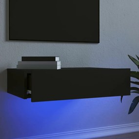 842888 vidaXL Comodă TV cu lumini LED, negru, 60x35x15,5 cm