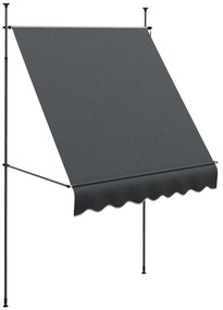 Outsunny Parasolar Manual Retractabil cu Manivela 200x120x210-300 cm cu Inaltime Ajustabila Impermeabil si Anti-UV Gri Inchis | Aosom Romania