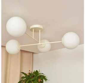 Plafonieră aplicată MOON 4xE27/15W/230V crem