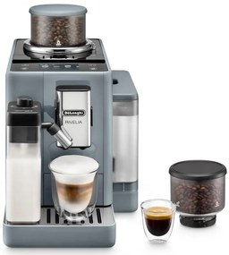 Espressor automat DeLonghi Rivelia Pebble Grey EXAM440.55.G, 1450W, 19 bar, 1.4l, Touchscreen TFT, Twin Shot, Boabe de Cafea, 16 bauturi, Gri