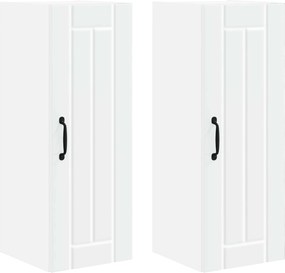 vidaXL Dulap de bucătărie 2 pcs Alb 30 x 31 x 80 cm Lemn compozit