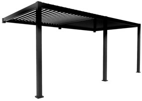 Pergola Reflect PREMIUM pentru gradina si terasa, montabil pe perete, aluminiu, antracit, 3x6 m