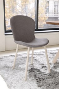 MAZZONI EXPORT FIORA Gri deschis Taupe (material Basel 34) / cadru bej – SCAUN MODERN TAPITAT DIN CHENILLE PENTRU LIVING/BUCĂTĂRIE