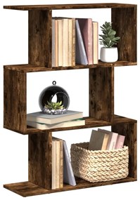 vidaXL Bibliotecă/separator 3 niveluri stejar fumuriu 70x24x97 cm lemn