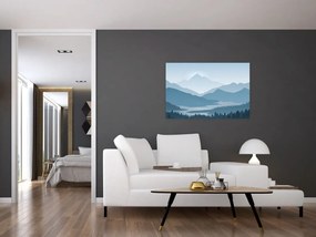 Tablou - Munții cu privirea graficeanului (90x60 cm)
