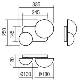 Redo 01-2471 - Aplica de perete LUMIEN, 2xG9/10W/230V, auriu/alb