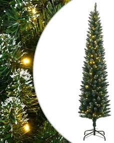 vidaXL Brad Crăciun artificial subțire cu 300 LED-uri, 210 cm