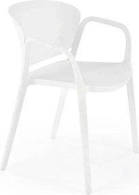 Scaun afara K491, alb, polipropilena, 60x56x76 cm