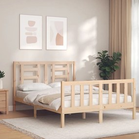 3192851 vidaXL Cadru de pat cu tăblie, dublu mic, lemn masiv