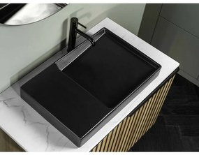 Lavoar pe blat negru mat Roca Horizon 60 cm