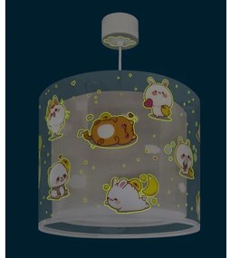 Dalber 41762E - Lustră pentru copii KAWAII FRIENDS 1xE27/15W/230V gri