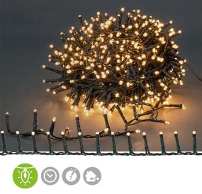 Nedis CLCC400 - LED șir exterior Crăciun 400 LED/7 funcții 11m IP44 alb cald