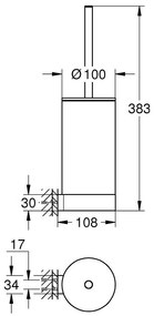 Grohe Selection Perie WC cu suport, antracit (hard graphite)