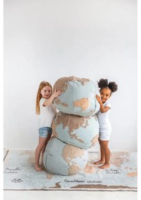 Fotoliu puf pentru copii albastru/bej World Map – Lorena Canals