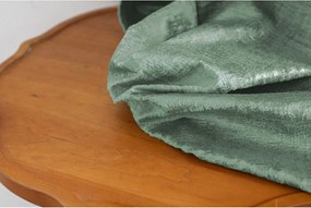 Perdea opaca LOOM VELVET 140x250 cm, verde Agatat: Inele metalice