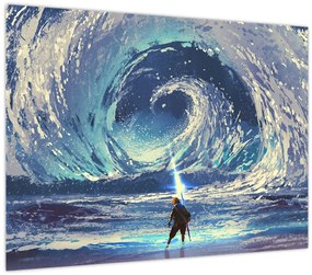 Tablou - Ilustrație a unui băiat cu o suliță (70x50 cm)