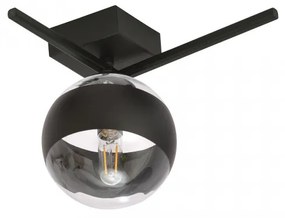 Plafoniera moderna neagra cu un glob din sticla transparenta Imago 1G