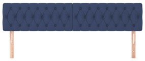 Tablii de pat, 2 buc, albastru, 90x7x78 88 cm, textil 2, Albastru, 180 x 7 x 78 88 cm