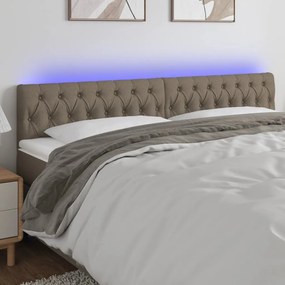 3121966 vidaXL Tăblie de pat cu LED, gri taupe, 180x7x78/88 cm, textil