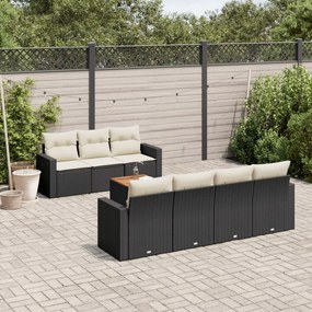 3256357 vidaXL Set mobilier de grădină cu perne, 8 piese, negru, poliratan