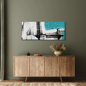 Tablou - Abstract turcoaz (120x50 cm)