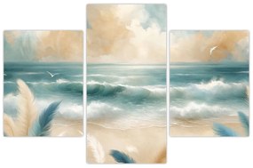 Tablou – Plajă pictată în culori delicate (90x60 cm)