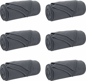 vidaXL Pături de aruncat 6 pcs Gri închis 270 x 240 cm Molton
