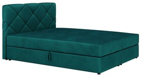 Pat matrimonial Boxspring 140x200 cm Karum (cu saltea și somieră) (verde închis). 1007772