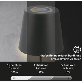 Lampă LED RGB reîncărcabilă dimabilă de masă Briloner 7507015 LED/2,5W/5V IP44 antracit