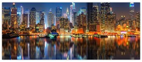 Tablou cu Manhattan noaptea (120x50 cm)