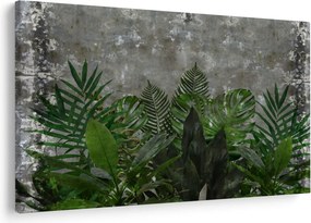 Tablou - Zid de beton cu plante (90x60 cm)