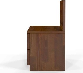 Noptieră lemn masiv TerraCraft 2 Sertare Pin, 40 × 35 × 66 cm - Wenge