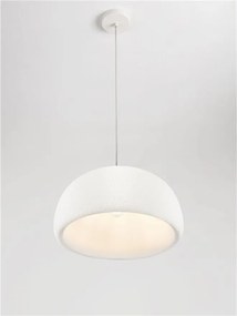 Lustra suspendata cu textura granulata Davo 43cm, alb piatra