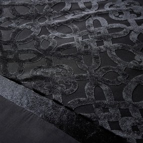 Lenjerie de pat neagră din catifea pentru pat dublu 200x200 cm Lattice Cut – Catherine Lansfield