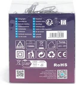 Aigostar - Ghirlandă LED de Crăciun pentru exterior, 400 LED-uri, 8 funcții, 23 m, IP44, alb cald