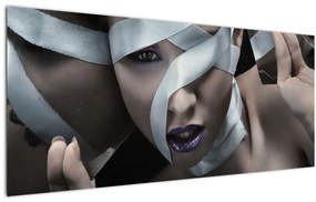 Tablou cu femeie și panglică (120x50 cm)